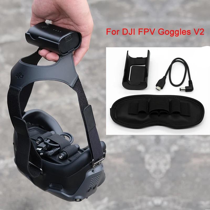 Charging Cable Battery Case Storage Dust Pad Set For DJI FPV Combo Goggles V2 Glasses Charging Cables Drone Accessories New