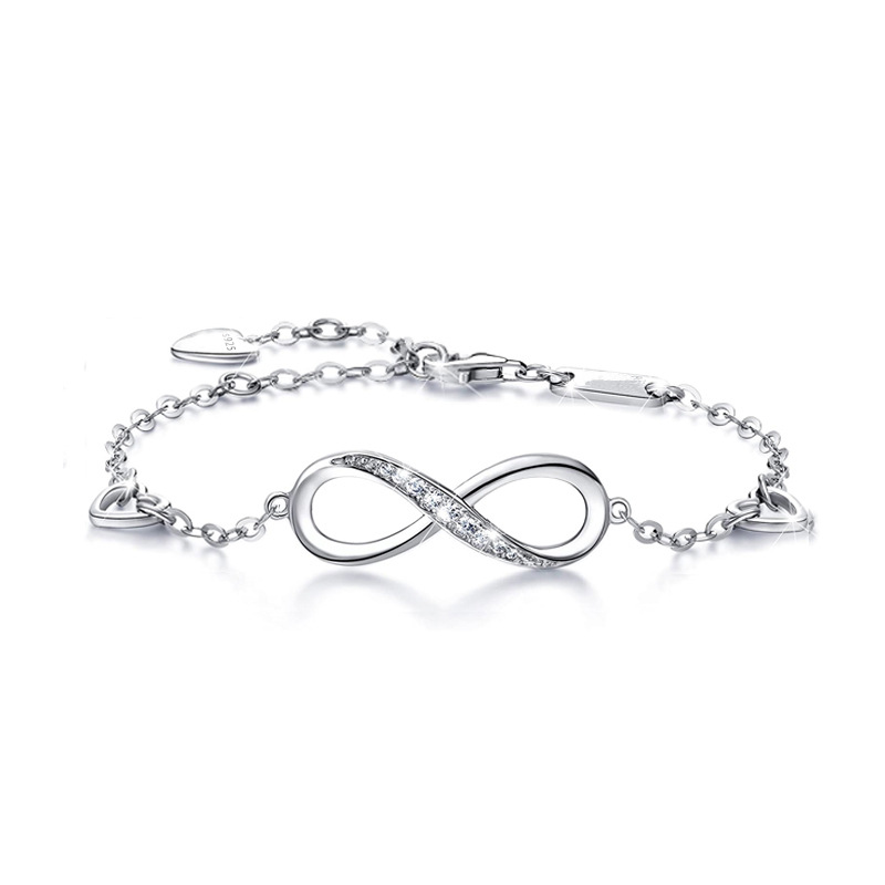 S925 Silver 8 Bracelet Heart-shaped