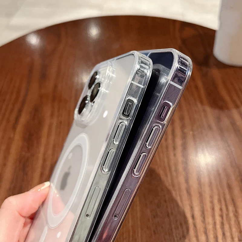 Magesafe Magnetic Transparent Wireless Charge Case For iPhone 11 12 13 14 15 Pro Max