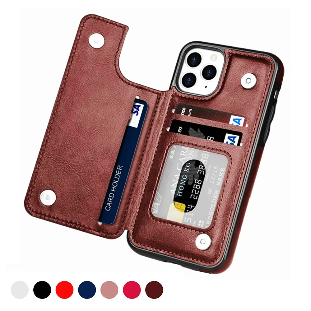 Luxury PU Leather Wallet Case For iPhone 15 14 13 12 11 Pro Max SE X XR XS Max 8 7 6 6S Plus