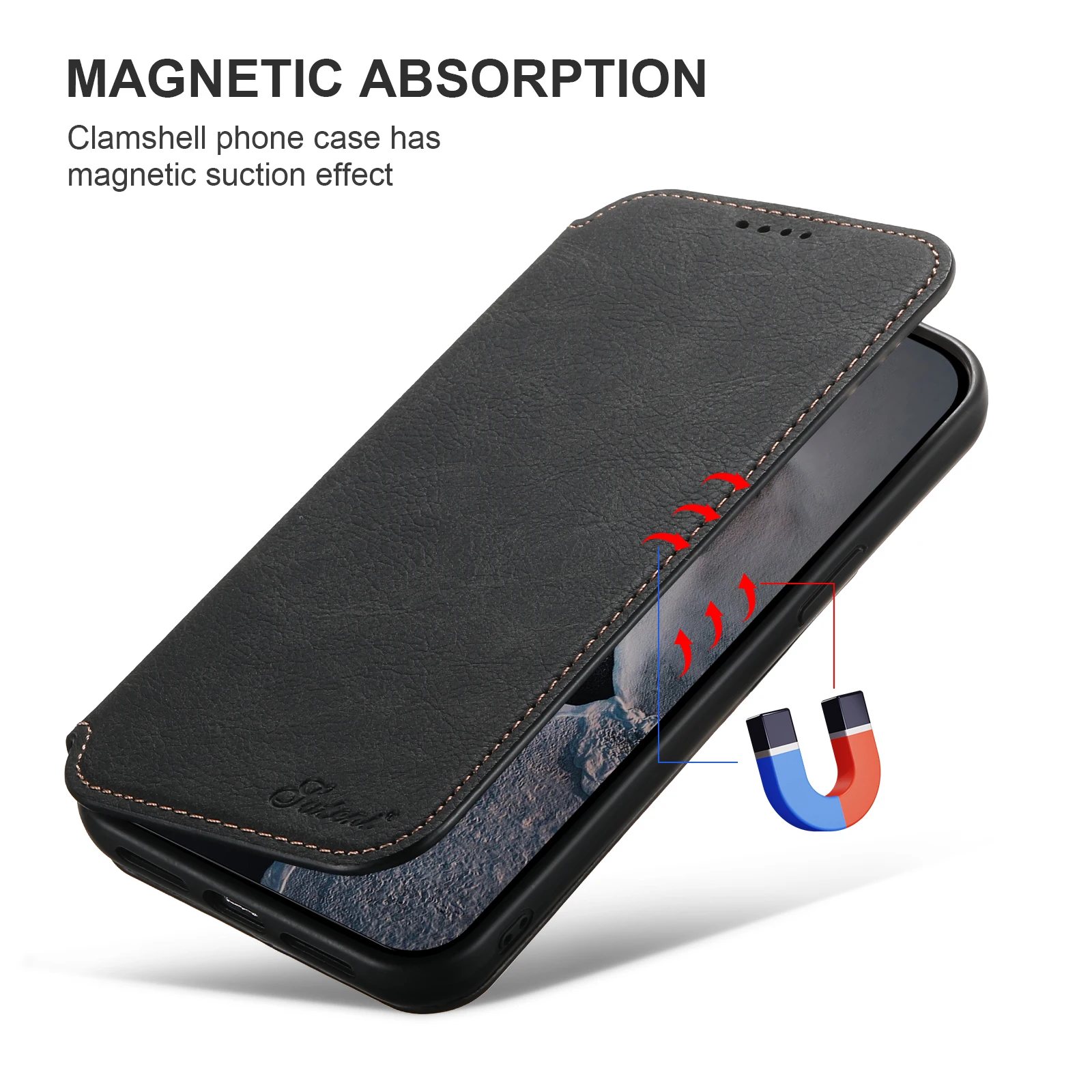 SUTENI Magsafe Leather Luxury Phone Case For iPhone 12 13 14 15 Pro Max Plus Ultra Flip Wallet Card Holder