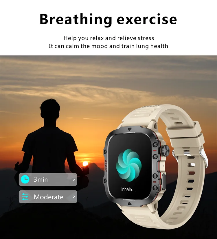 For Huawei Xiaomi 1.96 Inch Screen Smart Watch Mens Bluetooth Call 420 MAh Sport Waterproof Heartrate Blood Oxygen SmartWatch