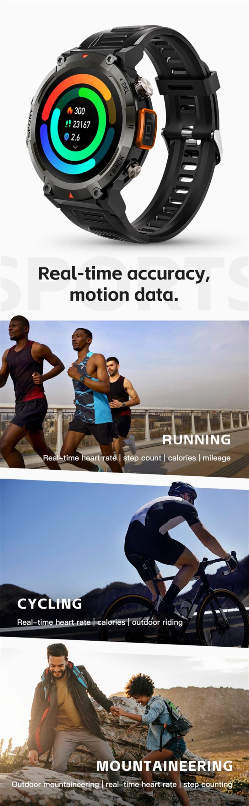 2024 New Smart Watch Men Military Sports Fitness Tracker Blood Pressure Waterproof Watches Bluetooth Call Smartwatch For Woman