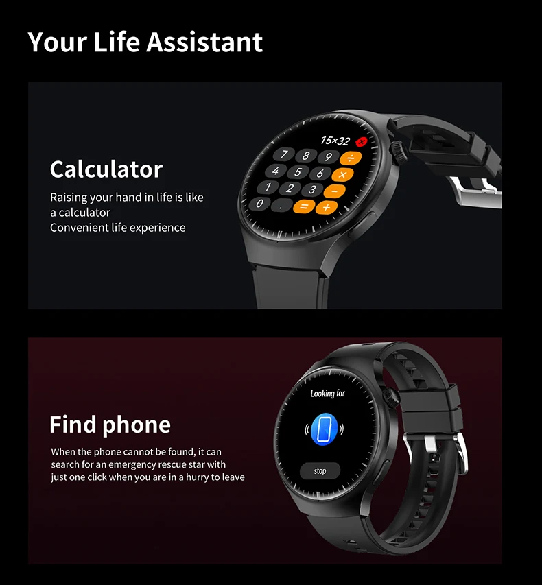 GT4 Pro Smart Watch Men 1.5 Inch Amoled HD Screen ECG Smartwatch 2024 Wireless Charging AI Voice 15 Days Standby For Huawei