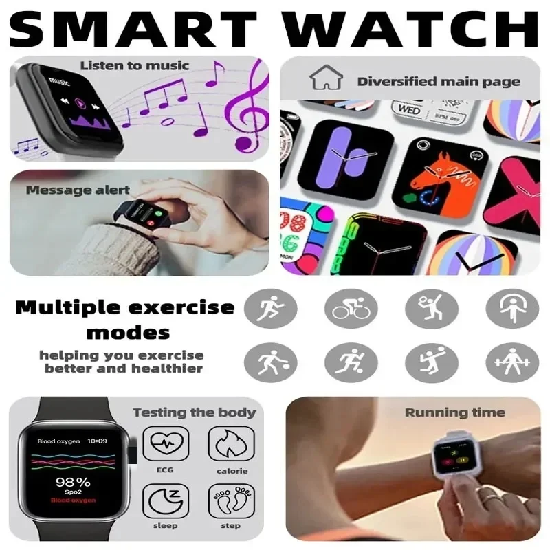 I9 Pro Max Original SmartWatch Series 9 Phone Call Custom Watch Face Sport Waterproof Women Man Wireless Charging Smart Watch