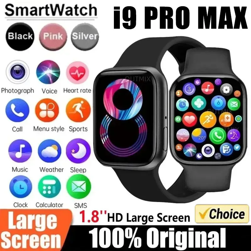 I9 Pro Max Original SmartWatch Series 9 Phone Call Custom Watch Face Sport Waterproof Women Man Wireless Charging Smart Watch