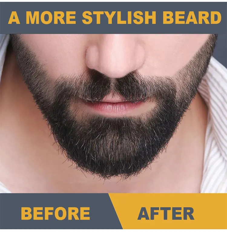 Beard Pen Filler Men Waterproof Moustache Coloring Pen Beard Coloring Filling Enhancer Black Fiber Hair Beard Stuffing