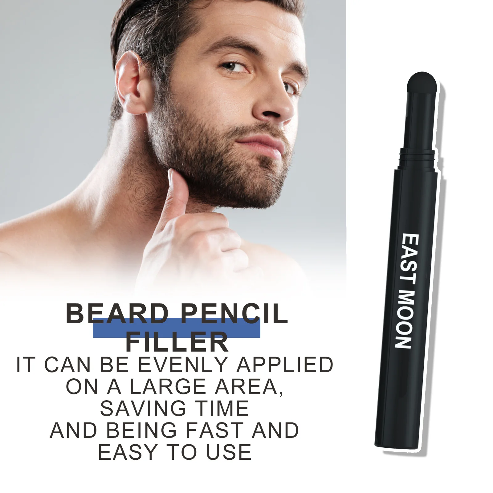 Waterproof Beard Pen Brush Beard Enhancer Lasting Hair Line Cover Repair Moustache Coloring Shaping Tools Beard Filler Pencil