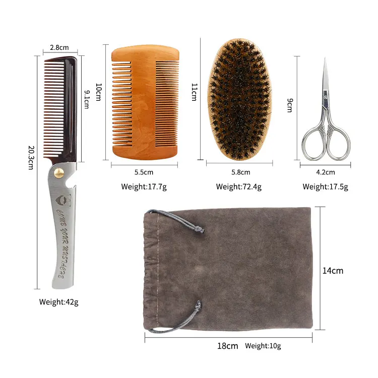 Natural Boar Bristle Wood Beard Brush Hairdresser Shaving Brush Men Mustache Comb With Gift Bag Beard Cleaning Hair Comb Set Natural Boar Bristle Wood Beard Brush Hairdresser Shaving Brush Men Mustache Comb With Gift Bag Beard Cleaning Hair Comb Set