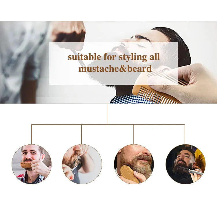 Natural Boar Bristle Wood Beard Brush Hairdresser Shaving Brush Men Mustache Comb With Gift Bag Beard Cleaning Hair Comb Set Natural Boar Bristle Wood Beard Brush Hairdresser Shaving Brush Men Mustache Comb With Gift Bag Beard Cleaning Hair Comb Set