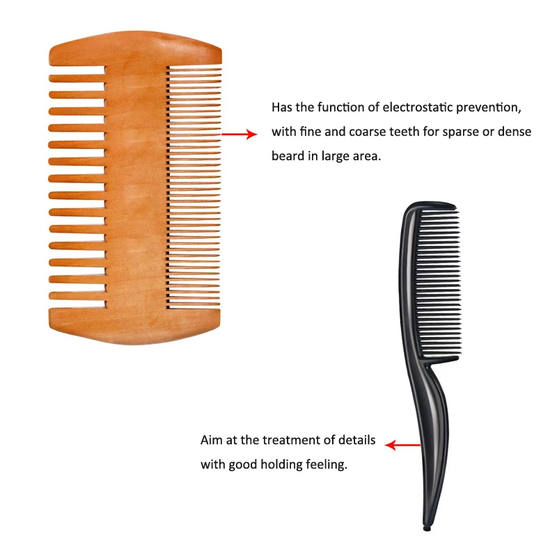 4 Pieces Beard Trimming Scissors Set, Grooming Scissors for Men Mustache Beard Comb Beard Trimmer Scissor Kit with Storage Bag