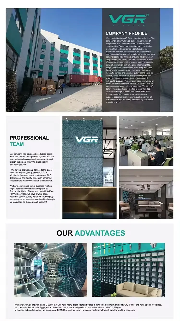 VGR Hair Trimmer 8 in 1 Beard Shaver Vintage Nose Body Trimmer Digital Display Set Professional Men's Grooming Kit for Men V-110