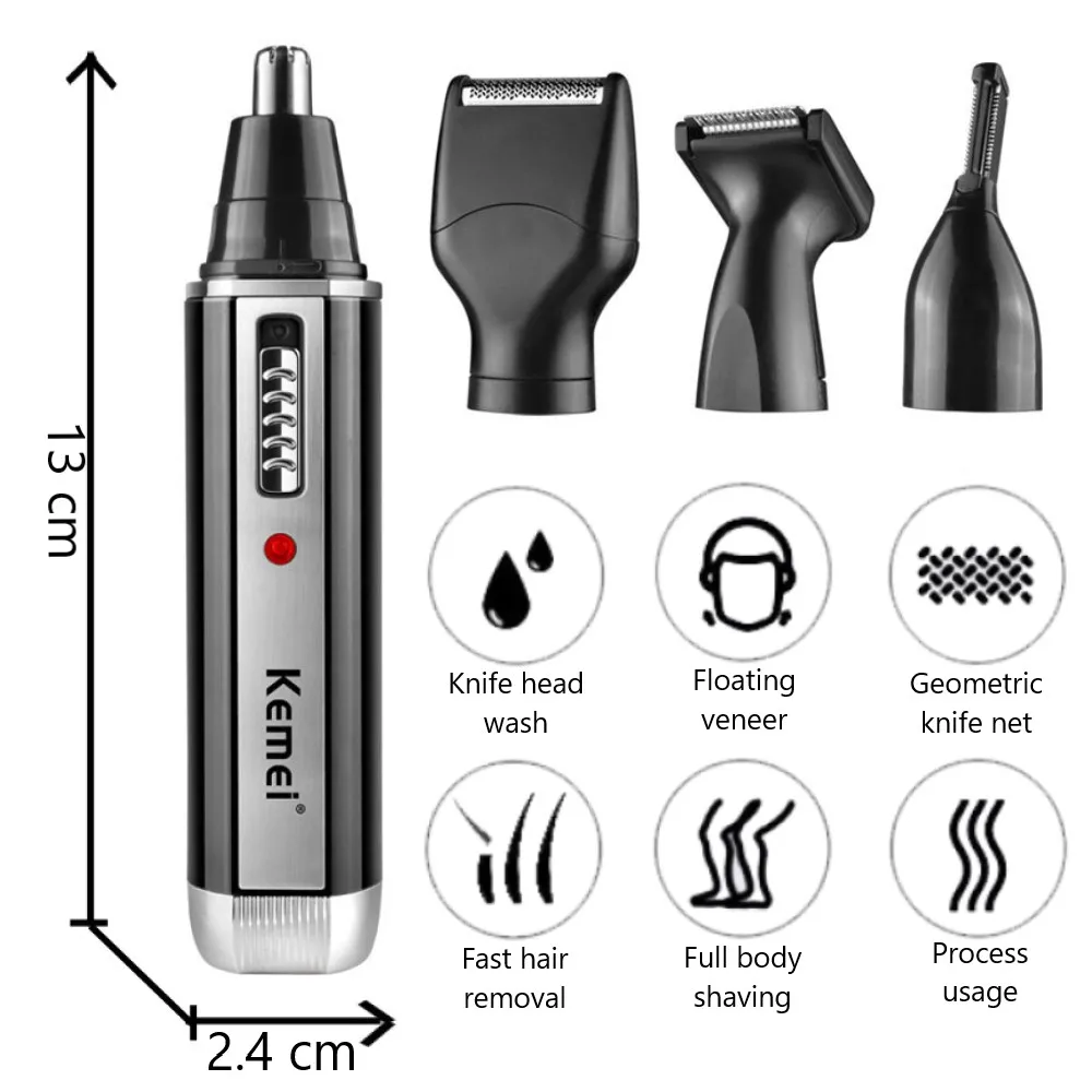 4in1 Rechargeable Nose Trimmer Beard Trimmer for Men Ear Eyebrow Nose Hair Trimmer for Nose and Ear Hair Removal Clean Machine 4in1 Rechargeable Nose Trimmer Beard Trimmer for Men Ear Eyebrow Nose Hair Trimmer for Nose and Ear Hair Removal Clean Machine