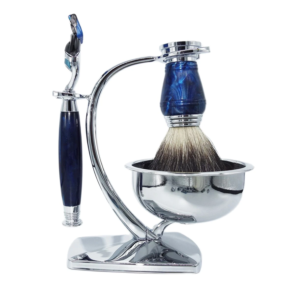 Magyfosia New Royalblue F5 5-Layer Fusion Safety Razor Shaving Kit Barber Tool Accessories Unique Father's Day Gift for Men