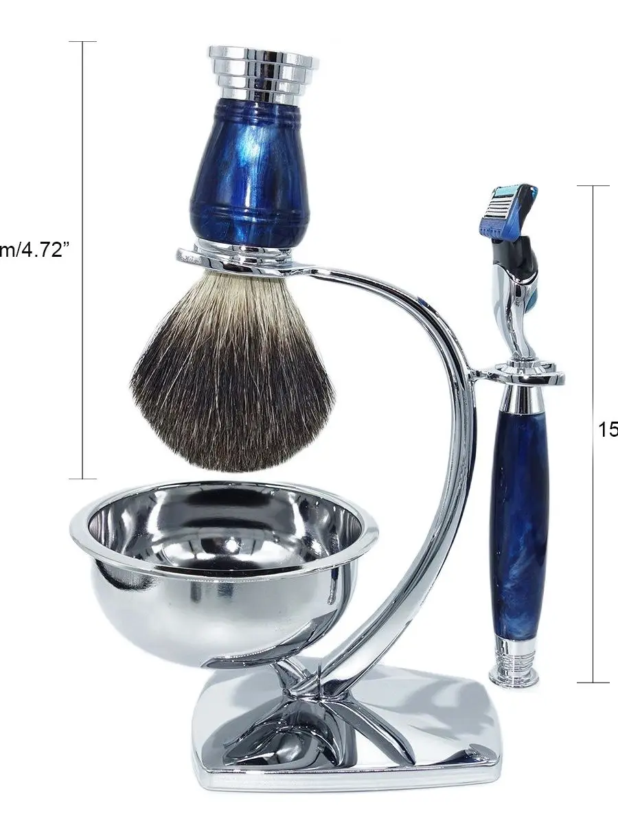 Magyfosia New Royalblue F5 5-Layer Fusion Safety Razor Shaving Kit Barber Tool Accessories Unique Father's Day Gift for Men