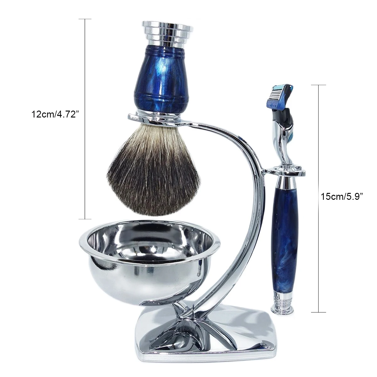 Magyfosia New Royalblue F5 5-Layer Fusion Safety Razor Shaving Kit Barber Tool Accessories Unique Father's Day Gift for Men