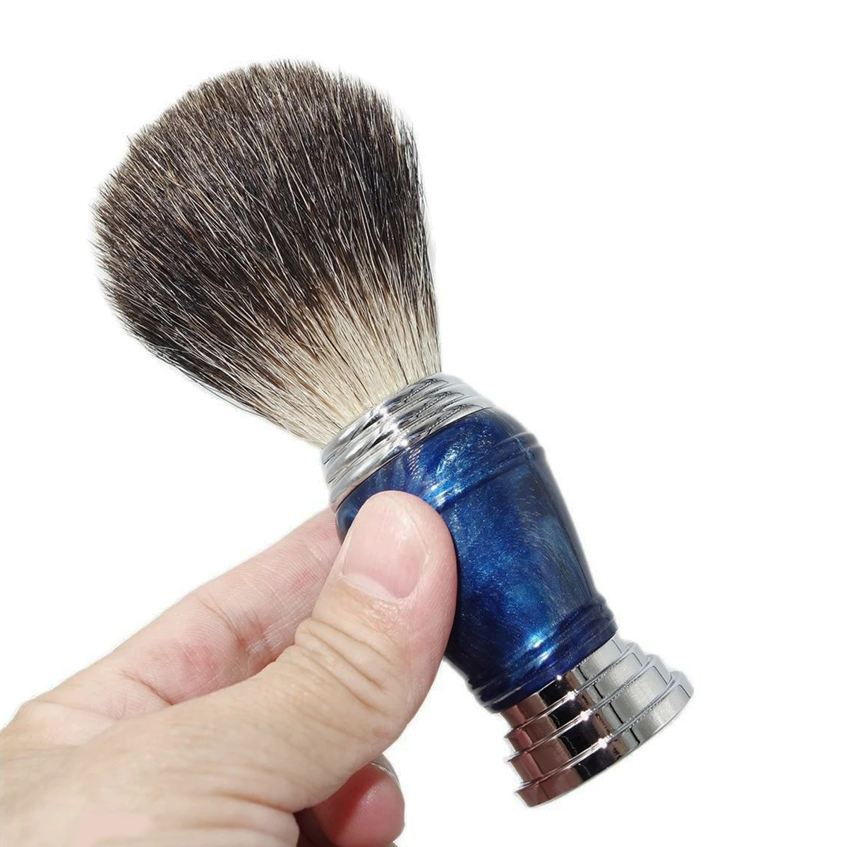 Magyfosia Pure Badger Hair Shaving Brush Diamond Blue Resin Handle for Men Barbershop Accessories Husband Magyfosia Pure Badger Hair Shaving Brush Diamond Blue Resin Handle for Men Barbershop Accessories Husband