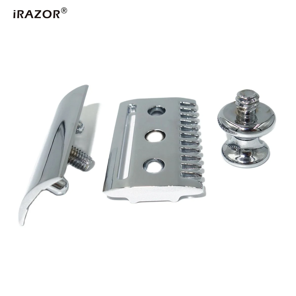 iRAZOR Zinc Alloy Double Edge Safety Razor Open Comb Head for Men Beard Wet Shaving Tool Blade Holder Replacement DIY Accessory