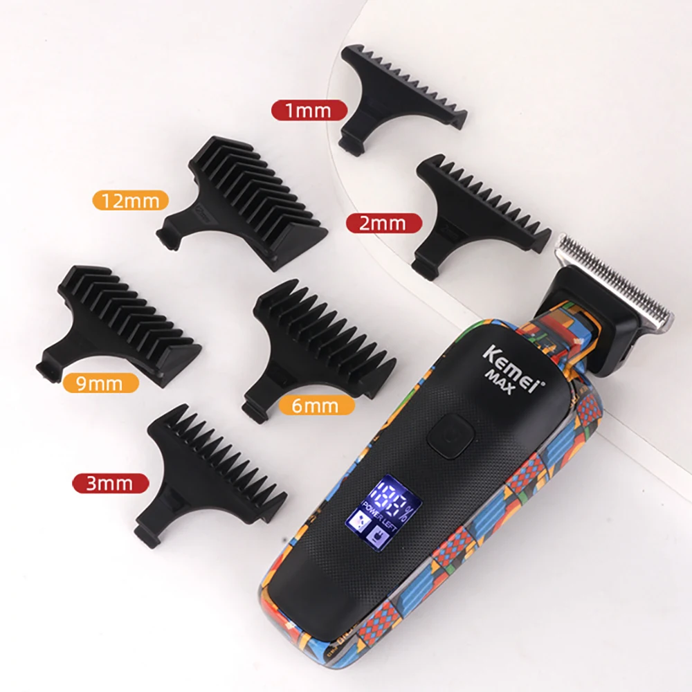 Kemei Hair Trimmer Men Professional Hair Clipper Electric Beard Razor 0mm T-blade Hair Cutting Machine Haircut Shaver KM-MAX5090