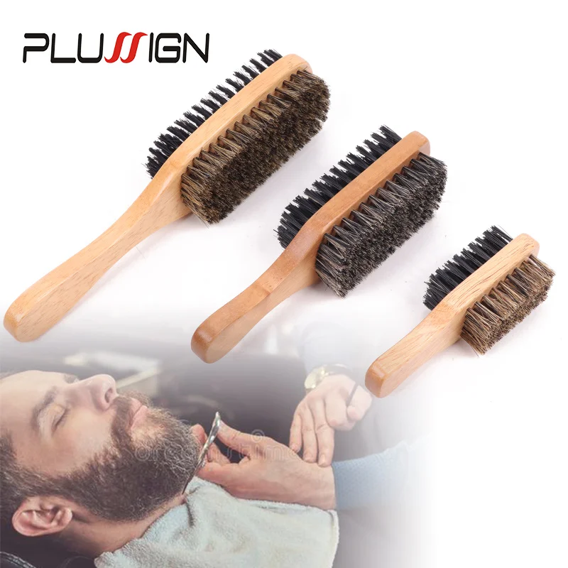 Plussign 1Pcs Top Beard Brush Stiff Boar Bristle Beard Grooming Brush For Men Professional Salon Use Brushes Edge Control Comb