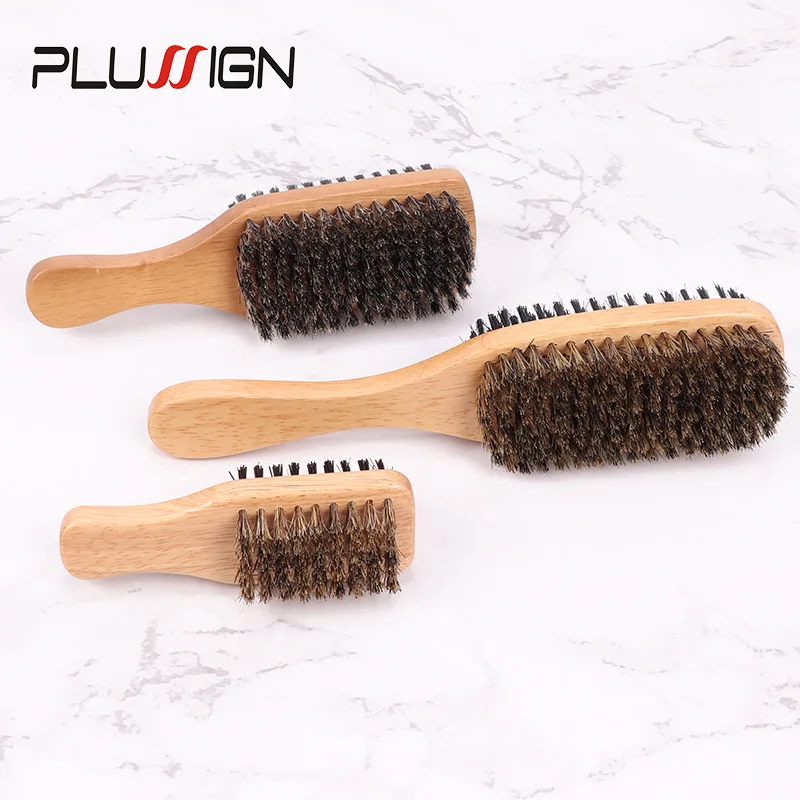 Plussign 1Pcs Top Beard Brush Stiff Boar Bristle Beard Grooming Brush For Men Professional Salon Use Brushes Edge Control Comb