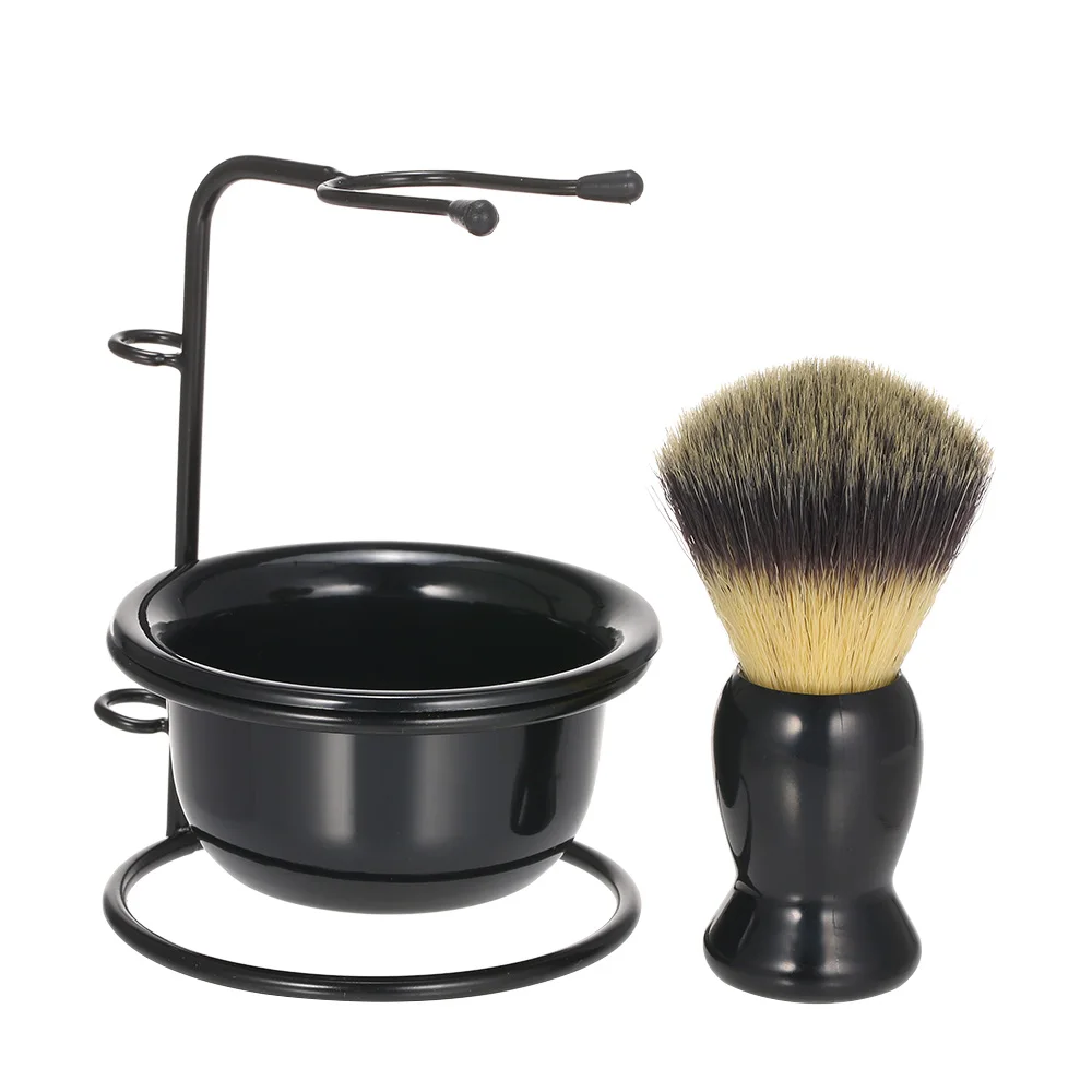 Shaving Brush Stand & Bowl Set Metal Shaving Brush Holder Soap Bowl Mug Plastic for Men Beard Removal Tools Shaving Tools Sets