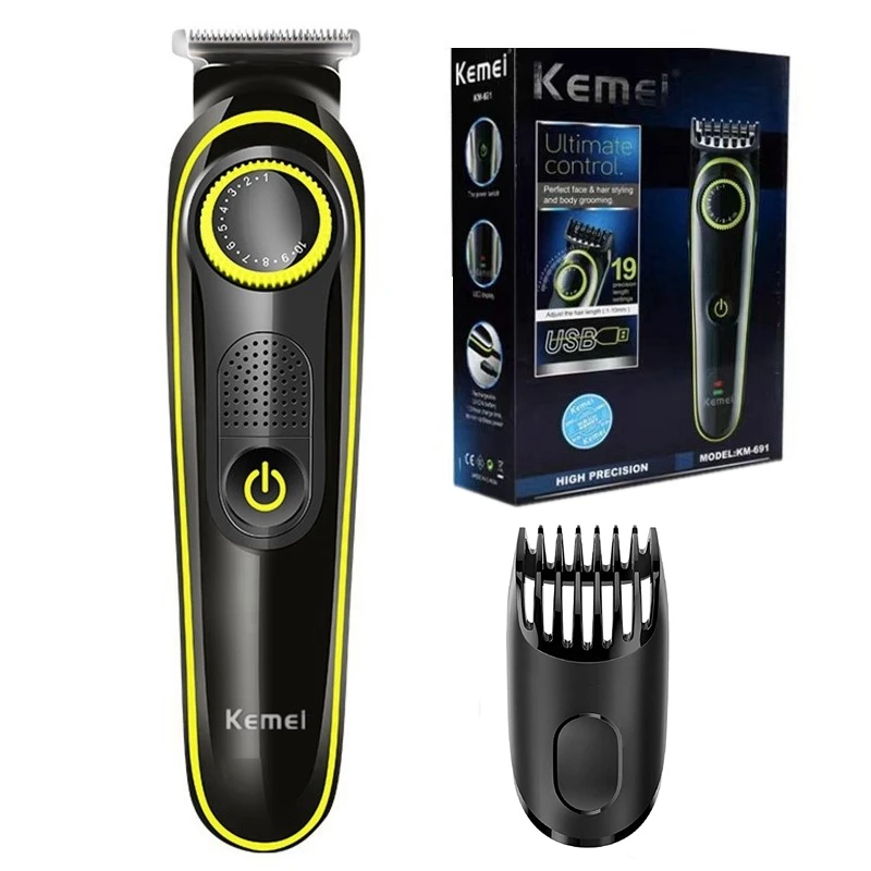 Kemei adjustable electric facial beard hair trimmer for men grooming rechargeable hair clipper electric hair cutting machine