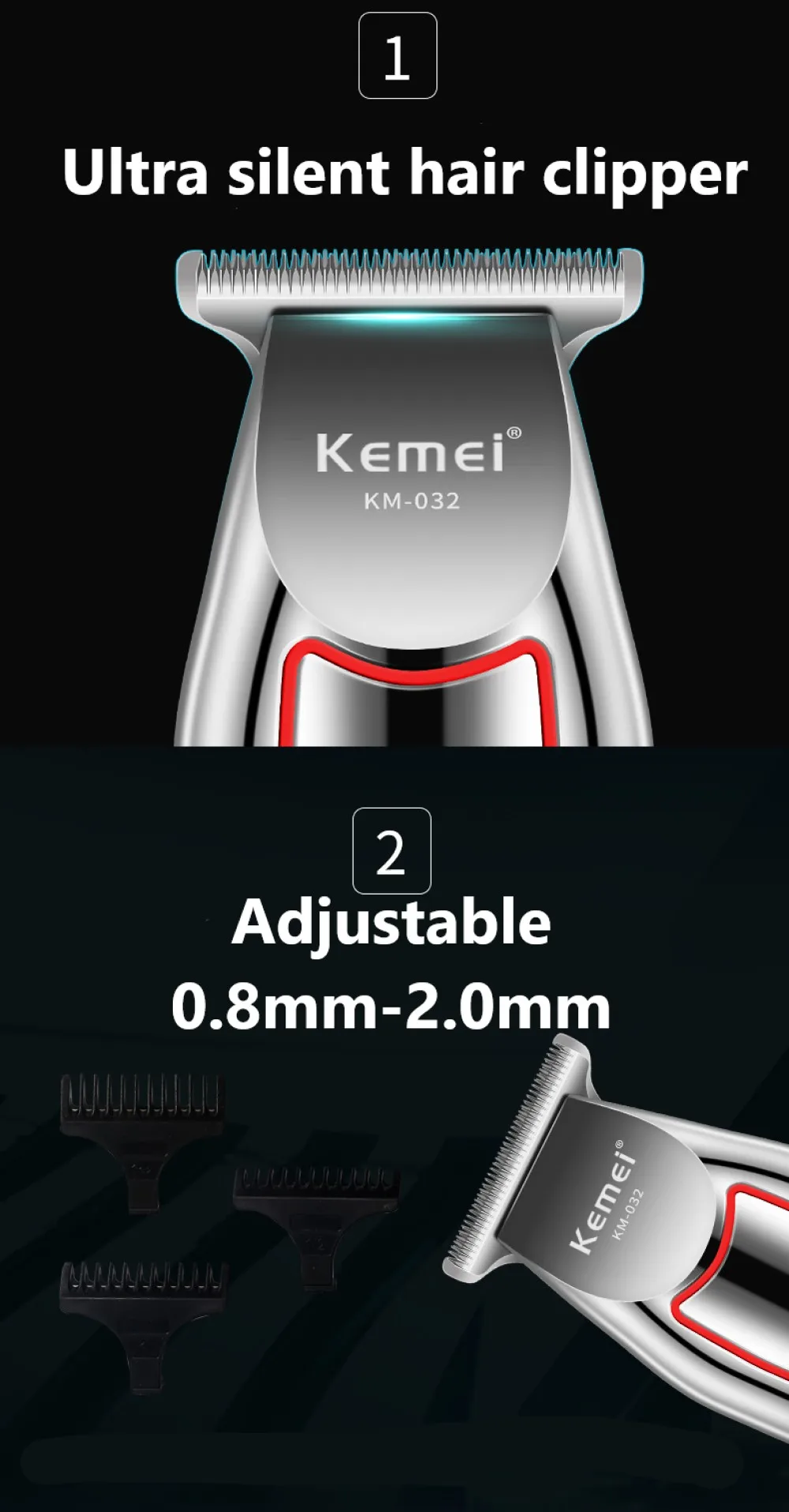 Kemei Professional Hair Trimmer Electric Beard Trimmer For Men Hair Clipper Hair Cutter Machine Haircut Grooming Kit KM-032 Kemei Professional Hair Trimmer Electric Beard Trimmer For Men Hair Clipper Hair Cutter Machine Haircut Grooming Kit KM-032