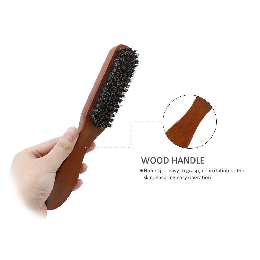 Wood Handle Boar Bristle Beard Brush Shaving Tool Hair Brush Wooden Curved Men Beard Shaving Brush Hair Stylist Mustache Brushes