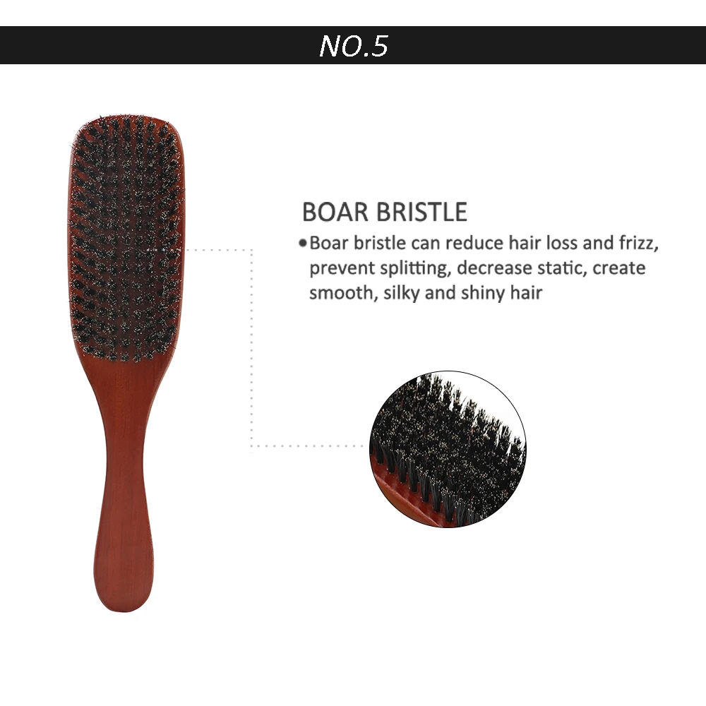 Wood Handle Boar Bristle Beard Brush Shaving Tool Hair Brush Wooden Curved Men Beard Shaving Brush Hair Stylist Mustache Brushes