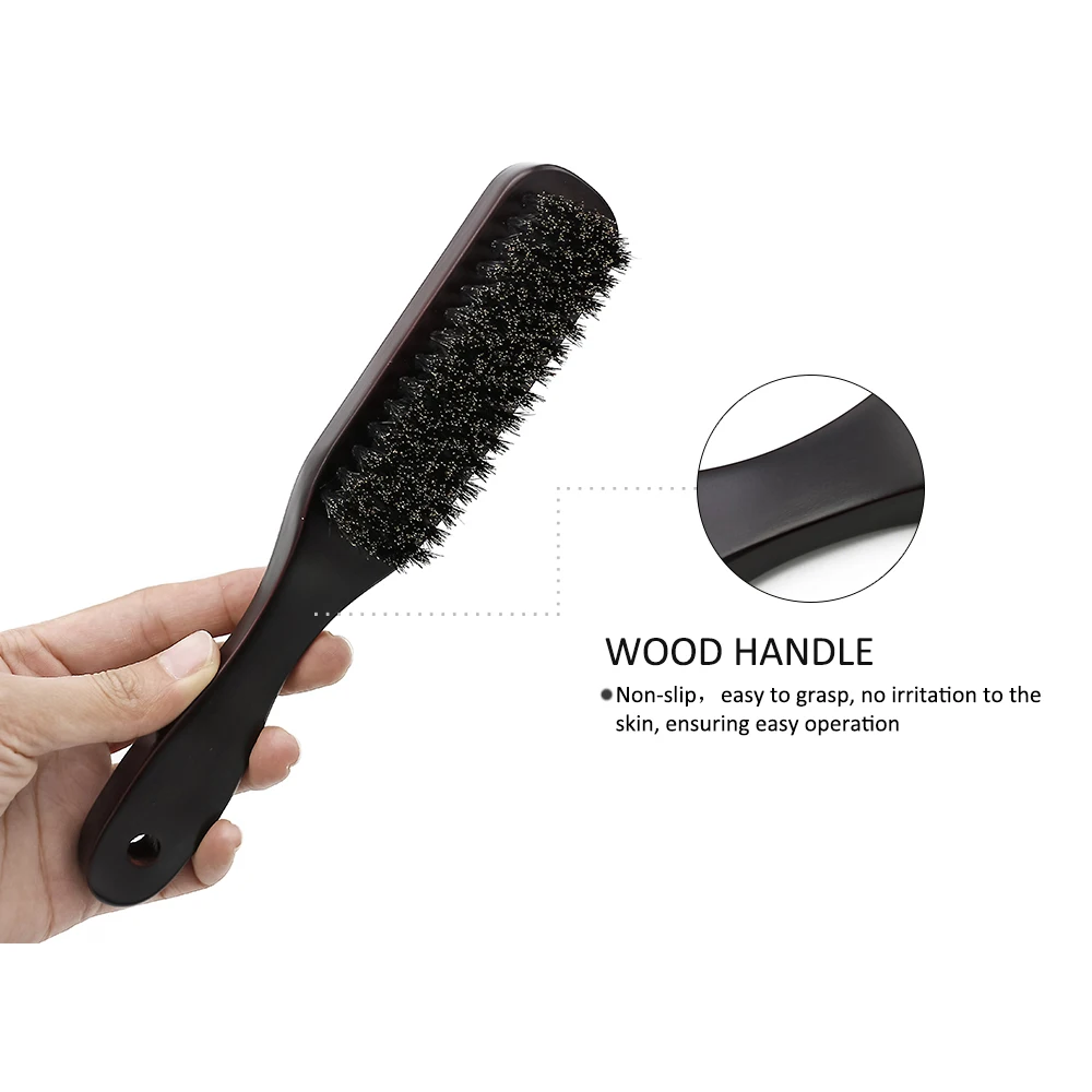 Wood Handle Boar Bristle Beard Brush Shaving Tool Hair Brush Wooden Curved Men Beard Shaving Brush Hair Stylist Mustache Brushes