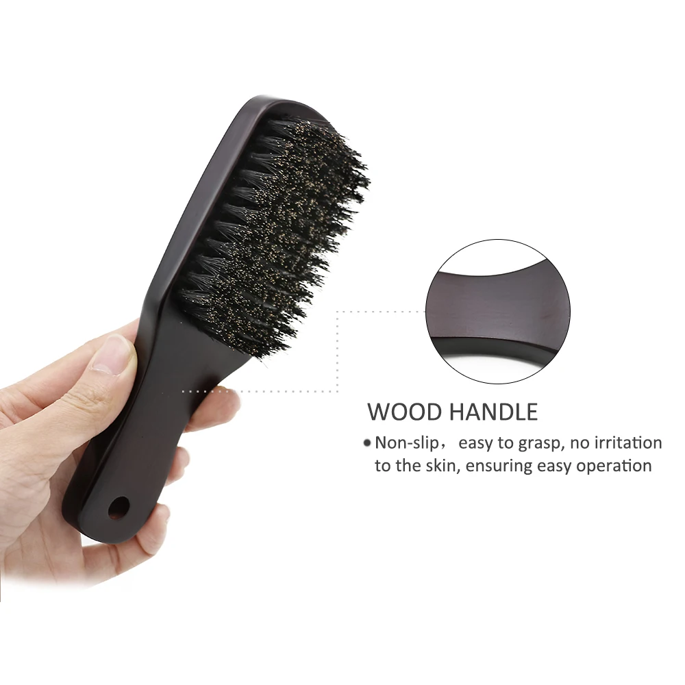 Wood Handle Boar Bristle Beard Brush Shaving Tool Hair Brush Wooden Curved Men Beard Shaving Brush Hair Stylist Mustache Brushes