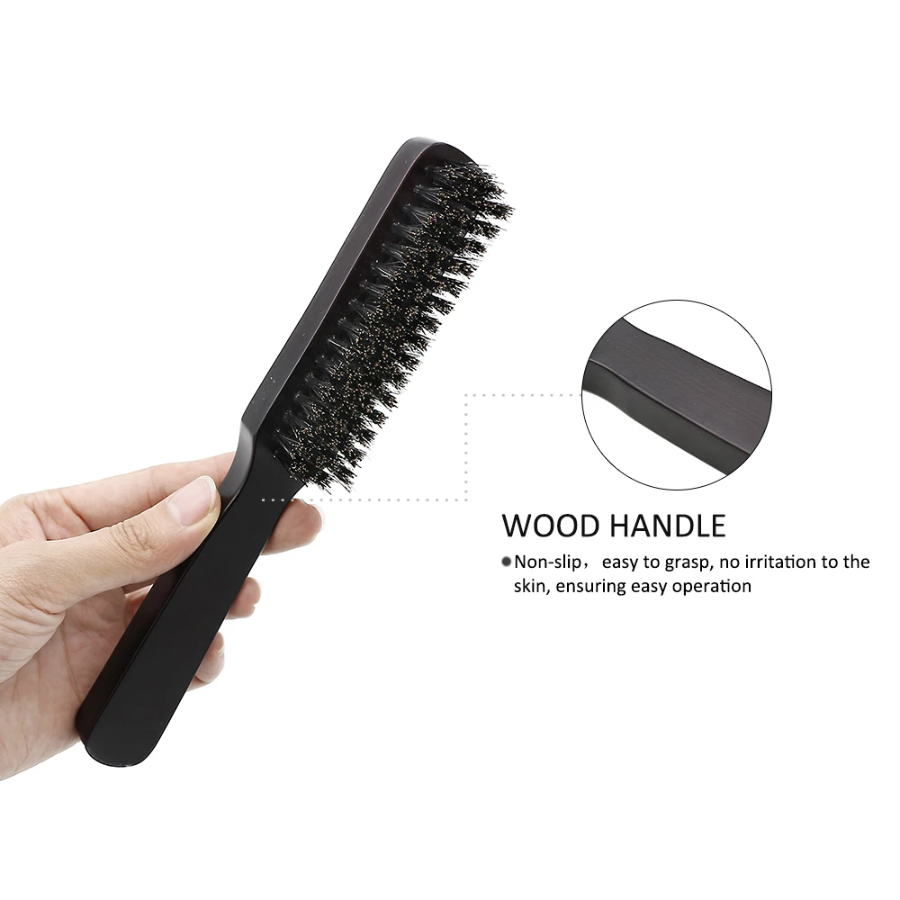 Wood Handle Boar Bristle Beard Brush Shaving Tool Hair Brush Wooden Curved Men Beard Shaving Brush Hair Stylist Mustache Brushes