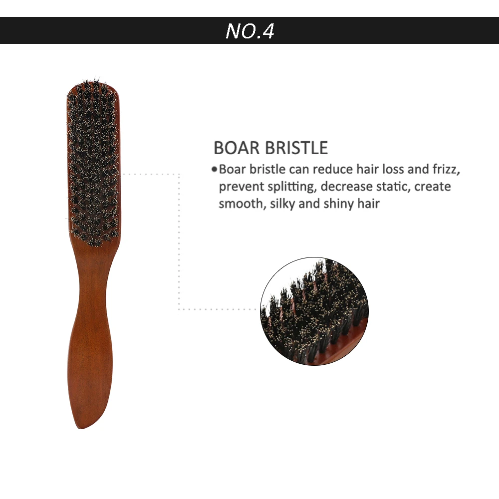 Wood Handle Boar Bristle Beard Brush Shaving Tool Hair Brush Wooden Curved Men Beard Shaving Brush Hair Stylist Mustache Brushes