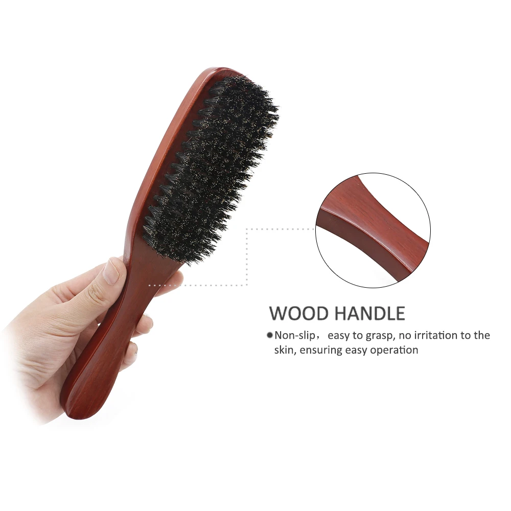 Wood Handle Boar Bristle Beard Brush Shaving Tool Hair Brush Wooden Curved Men Beard Shaving Brush Hair Stylist Mustache Brushes