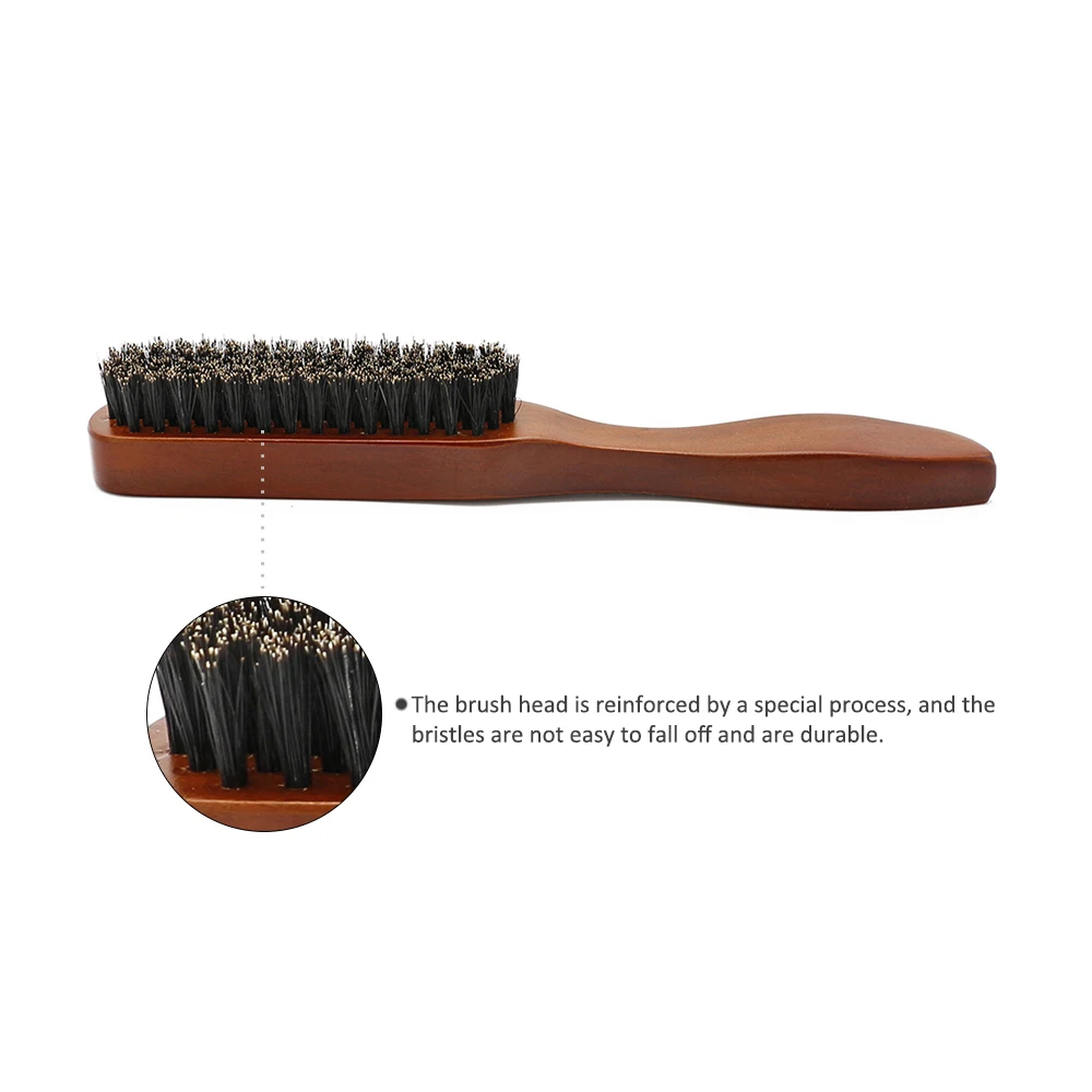 Wood Handle Boar Bristle Beard Brush Shaving Tool Hair Brush Wooden Curved Men Beard Shaving Brush Hair Stylist Mustache Brushes