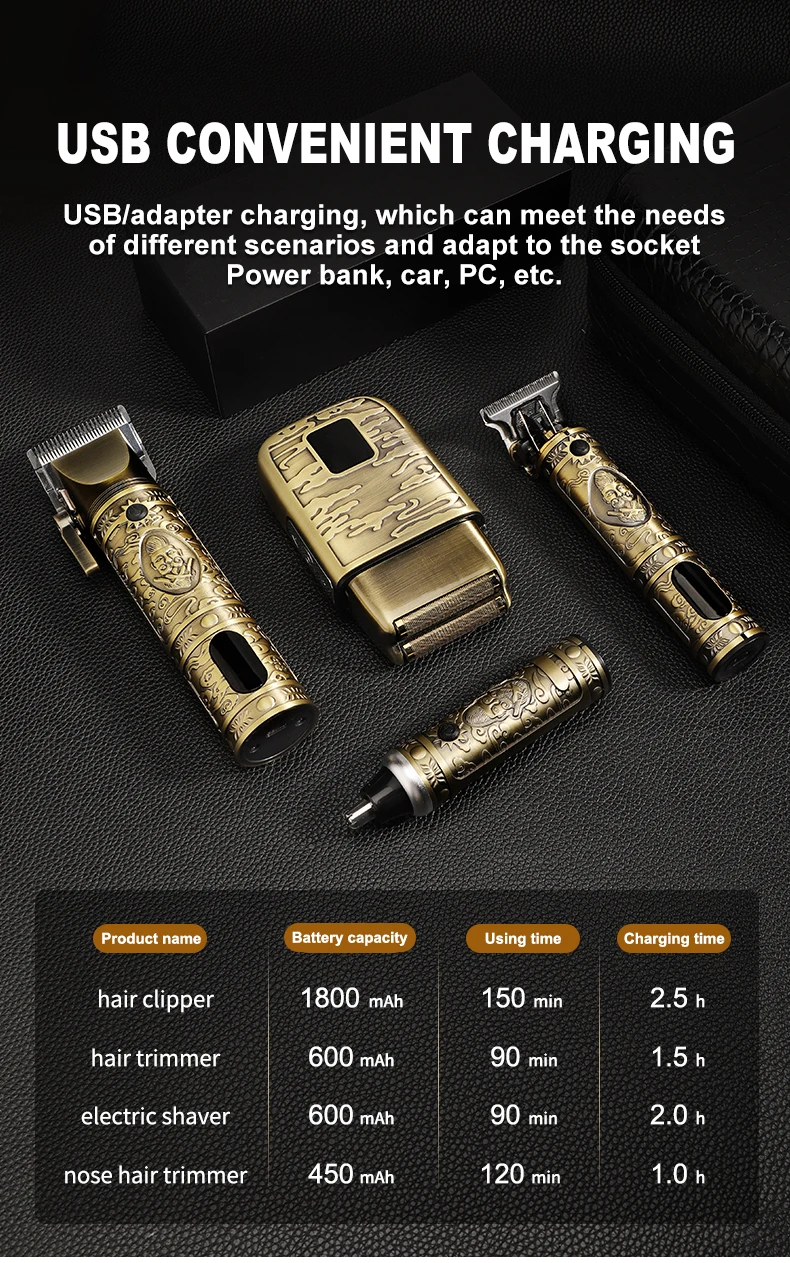 Resuxi 740 New All Metal Professional Hair Clippers Ears Nose Hair Trimmer Electric Shaver Set wtih Bag Men's Grooming Tools Kit Resuxi 740 New All Metal Professional Hair Clippers Ears Nose Hair Trimmer Electric Shaver Set wtih Bag Men's Grooming Tools Kit