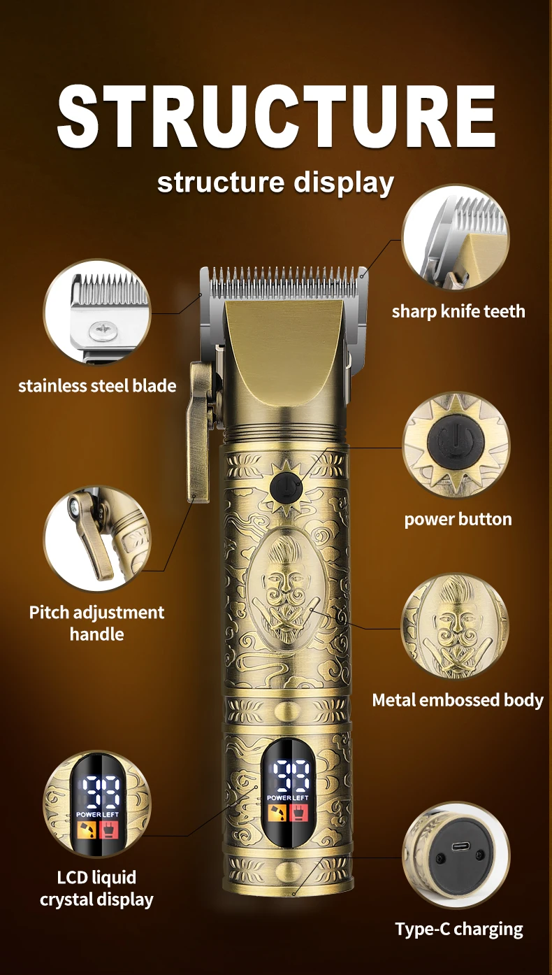 Resuxi 740 New All Metal Professional Hair Clippers Ears Nose Hair Trimmer Electric Shaver Set wtih Bag Men's Grooming Tools Kit Resuxi 740 New All Metal Professional Hair Clippers Ears Nose Hair Trimmer Electric Shaver Set wtih Bag Men's Grooming Tools Kit