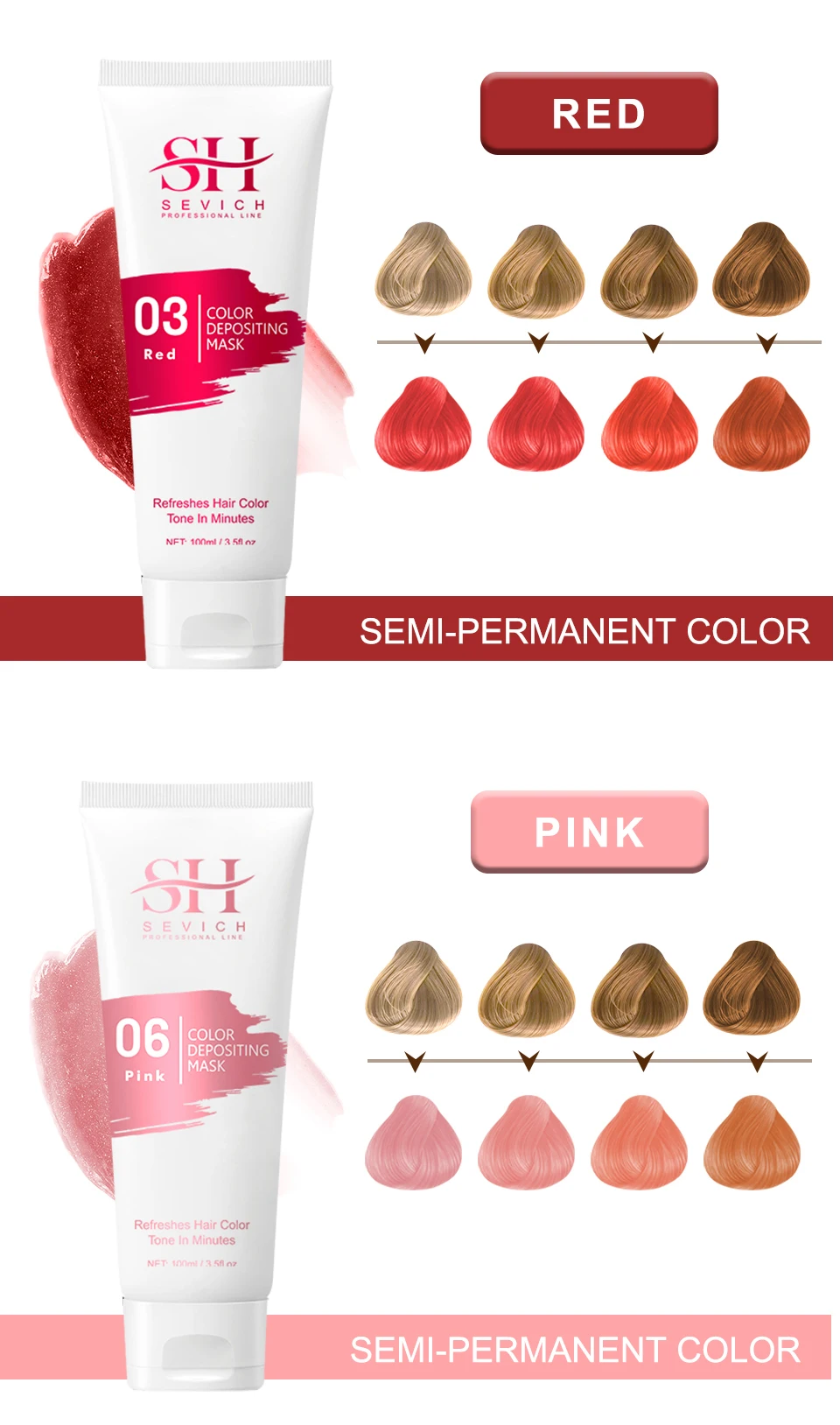 Sevich 9 colors Fashion 15 daysTemporary Hair Dye Mask Mild Formula Diy 5-Minute Coloring Easy Wash Plant Dyeing Hair Mask 100ML