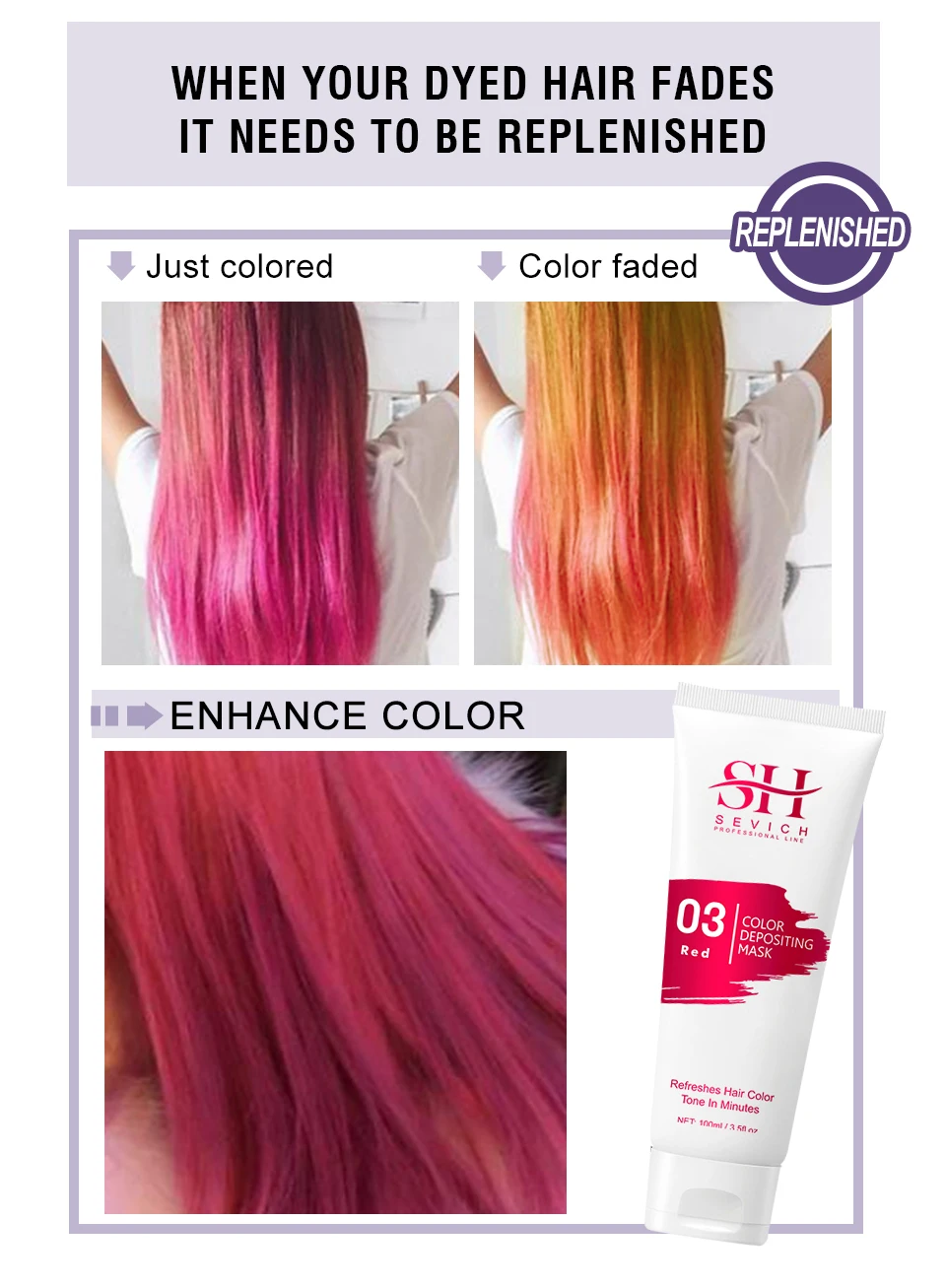 Sevich 9 colors Fashion 15 daysTemporary Hair Dye Mask Mild Formula Diy 5-Minute Coloring Easy Wash Plant Dyeing Hair Mask 100ML