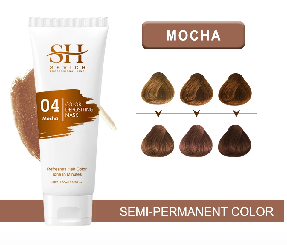 Sevich 9 colors Fashion 15 daysTemporary Hair Dye Mask Mild Formula Diy 5-Minute Coloring Easy Wash Plant Dyeing Hair Mask 100ML