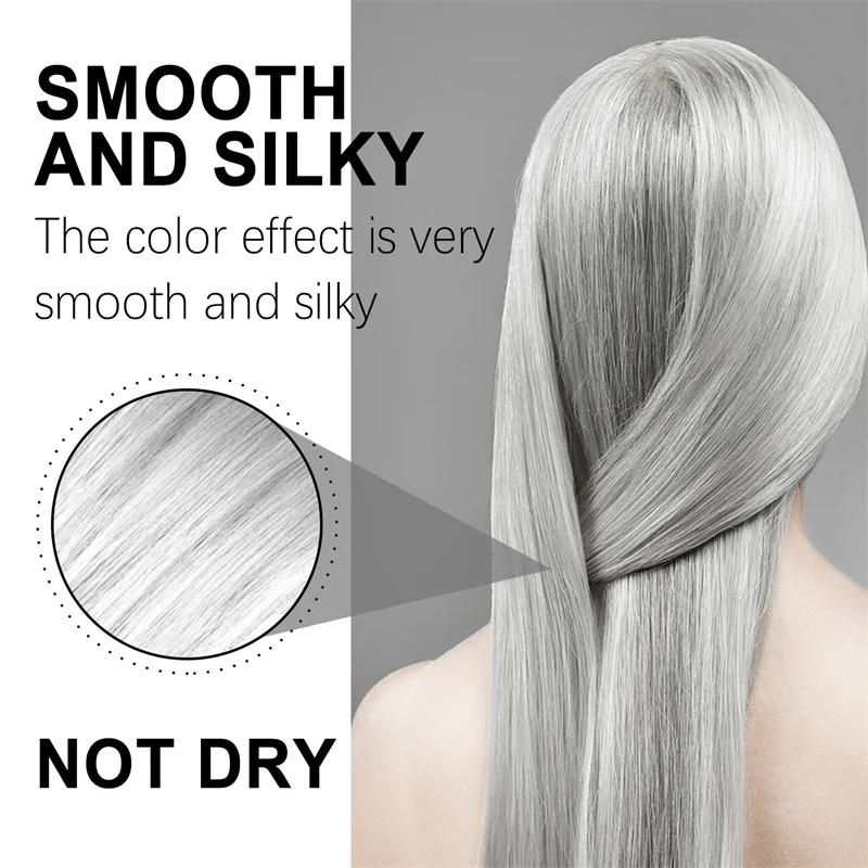 Gray Color Hair Dye Cream Unisex Smoky Gray Natural Plant Extract Fashion Grandma Grey Punk Style Men Women Salon Hair Wax Cream