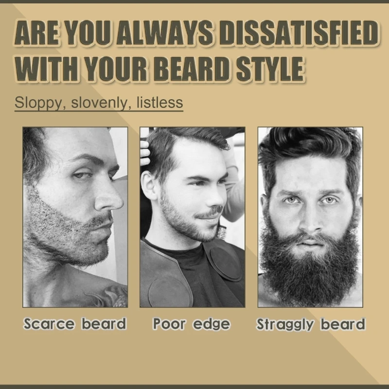 Beard Pencil Filler with 4 Tip Applicator Brush Long Lasting Creates Natural Looking Beard Moustache Eyebrows for Men