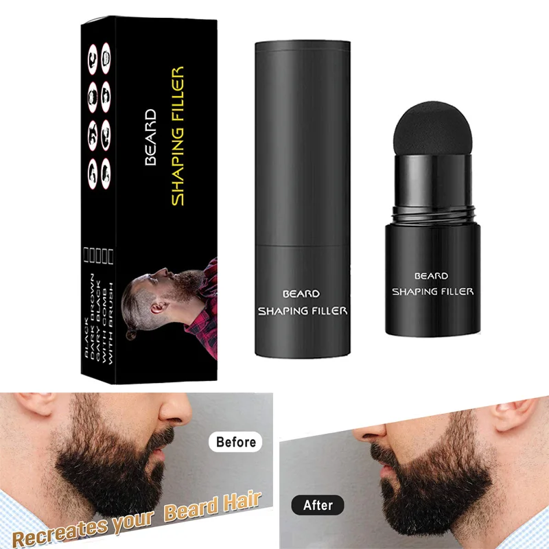 Men Beard Filling Stick Repair Stamp Hair Filler Powder Men Hair Enhance Pen Facial Hair Color Filler Pencil Hair Growth Product