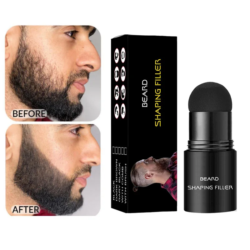 Men Beard Filling Stick Repair Stamp Hair Filler Powder Men Hair Enhance Pen Facial Hair Color Filler Pencil Hair Growth Product