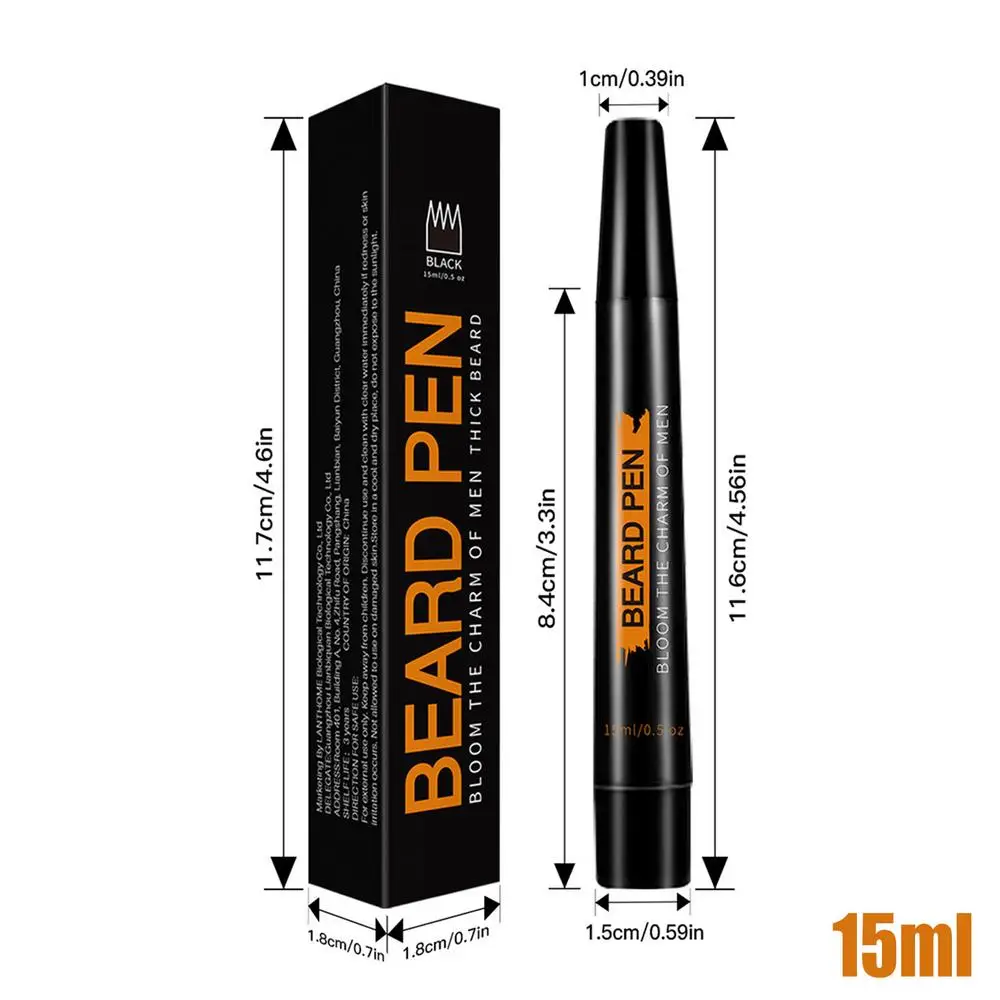 Beard Pen Beard Filler Pencil Men Black Brown 4-Tip Beard Pen Detailing Filler Moustache & Eyebrows Barber Pencil Beard Marker