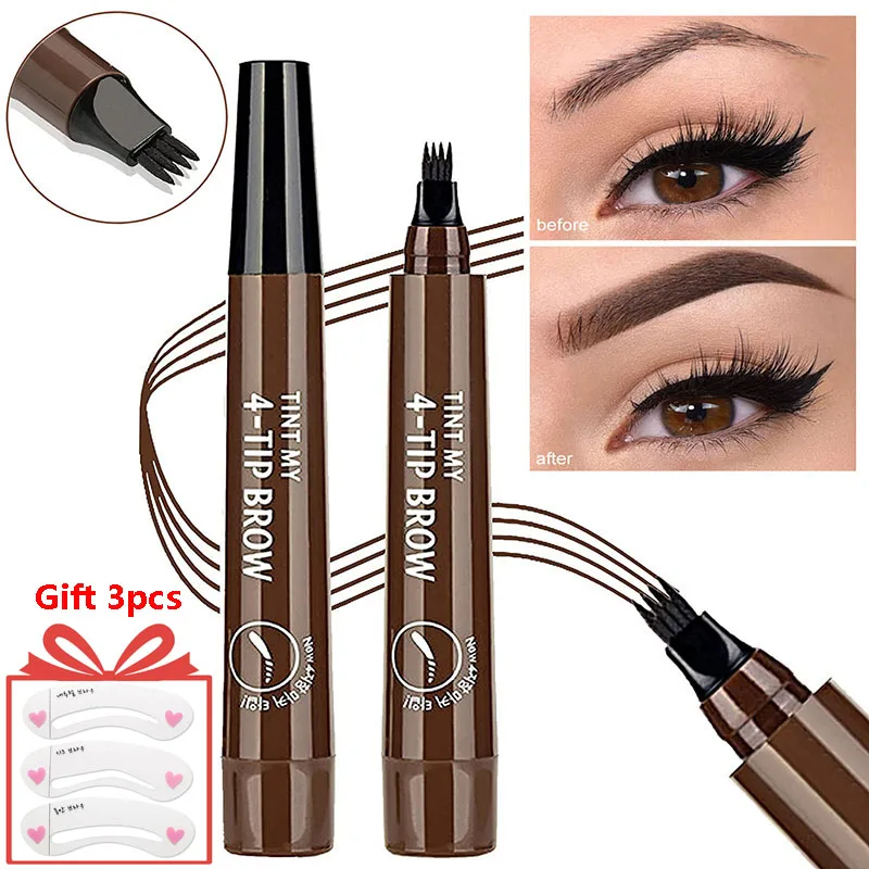 4 Point Eyebrow Pencil Waterproof Liquid Eyebrow Pencil Makeup Long Lasting Microblade Eyebrow Pencil Maquillajes Para Mujer