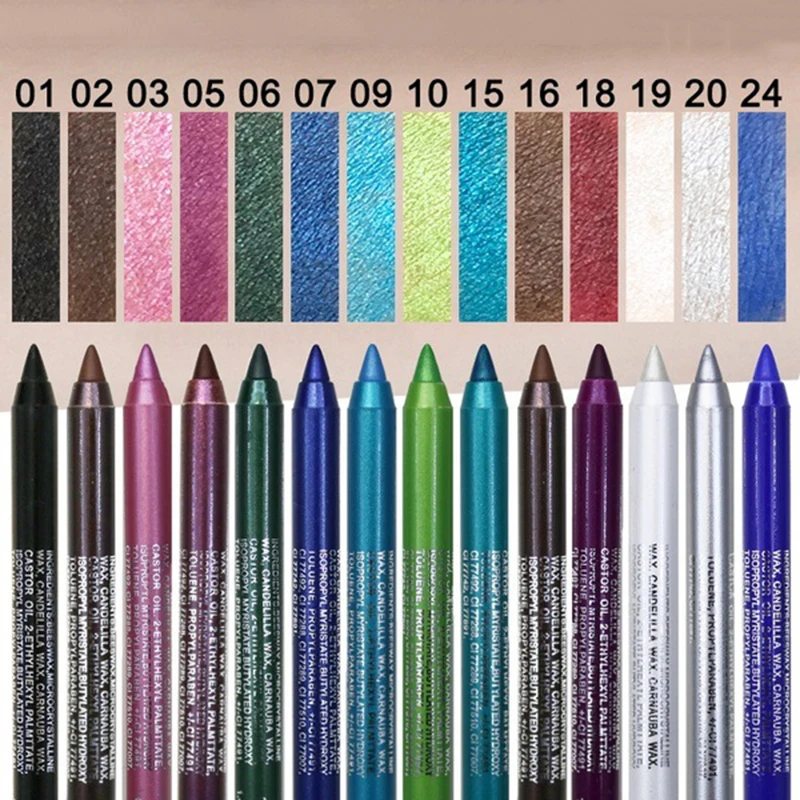 12Color Long-lasting Not Blooming Eyeliner Pencil Waterproof Pigment Eyeliner Pen Women Fashion Color Eye Makeup Cosmetics Tools