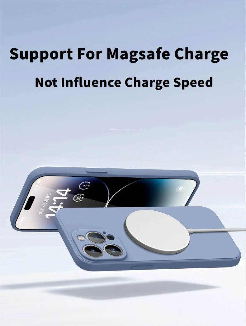Original Liquid Silicone For Magsafe Wireless Charge Magnetic Case for iPhone 15 14 Plus 13 12 11 Pro X XR XS Max 7 8 Soft Cover