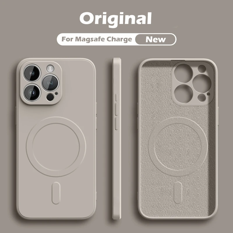 Original Liquid Silicone For Magsafe Wireless Charge Magnetic Case for iPhone 15 14 Plus 13 12 11 Pro X XR XS Max 7 8 Soft Cover